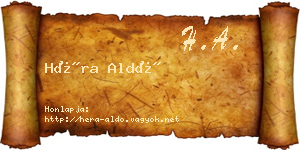 Héra Aldó névjegykártya